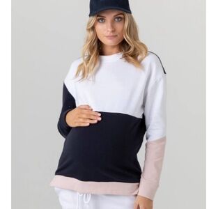 Legoe Heritage l Colorblock Maternity/Nursing Pullover Sweatshirt l Size 6-8
